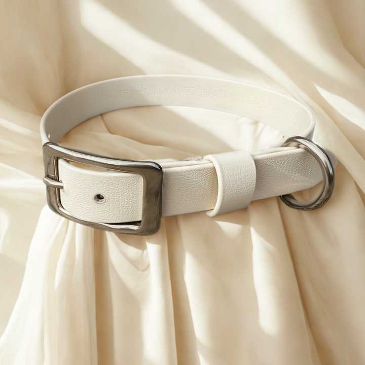 collier blanc biothane 